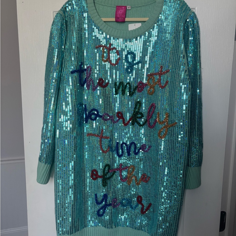 Queen of Sparkles Sequin Sweater Dress